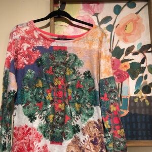 Custo Barcelona Pink and Green Top